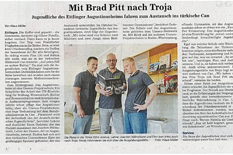 BNN-Artikel "Mit Brad Pitt nach Troja"